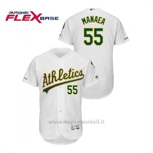 Maglia Baseball Uomo Oakland Athletics Sean Manaea 150th Aniversario Patch Autentico Flex Base Bianco