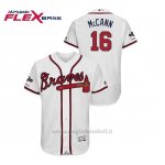 Maglia Baseball Uomo Atlanta Braves 16 Brian Mccann 2019 Postseason Flex Base Bianco