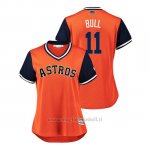 Maglia Baseball Donna Houston Astros Evan Gattis 2018 Llws Players Weekend Bull Orange