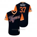 Maglia Baseball Uomo Detroit Tigers Jim Adduci 2018 Llws Players Weekend Deuce Blu