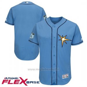 Maglia Baseball Uomo Tampa Bay Rays Blu 2017 Allenamento Primaverile Flex Base