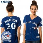 Maglia Baseball Donna Toronto Blue Jays Josh Donaldson 20 Cool Base 40 Anniversario