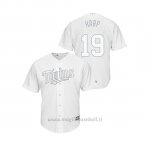 Maglia Baseball Hombre Minnesota Twins 19 Ryne Harper 2019 Players Weekend Replica Bianco