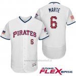Maglia Baseball Uomo Pittsburgh Pirates 2017 Estrellas y Rayas Starling Marte Bianco Flex Base