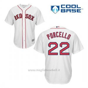Maglia Baseball Uomo Boston Red Sox 22 Rick Porcello Bianco 1ªCool Base