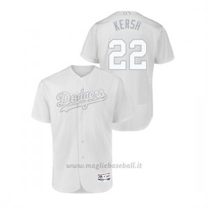 Maglia Baseball Uomo Los Angeles Dodgers Clayton Kershaw 2019 Players Weekend Autentico Bianco