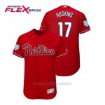 Maglia Baseball Uomo Philadelphia Phillies Rhys Hoskins Flex Base Entrenamiento De Primavera 2019 Rosso