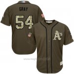 Maglia Baseball Uomo Oakland Athletics 54 Sonny Grigio Verde Salute To Service