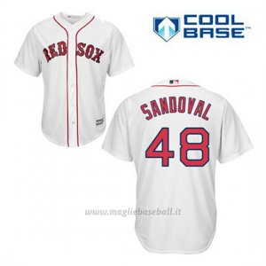 Maglia Baseball Uomo Boston Red Sox 48 Pablo Sandoval Bianco 1ªCool Base