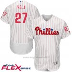 Maglia Baseball Uomo Philadelphia Phillies Aaron Nola Bianco Flex Base Autentico Collezione