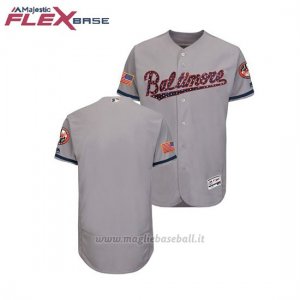 Maglia Baseball Uomo Baltimore Orioles 2018 Stars & Stripes Flex Base Grigio