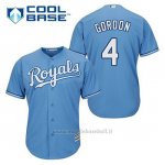 Maglia Baseball Uomo Kansas City Royals Alex Gordon 4 Powder Blu Alterner Cool Base