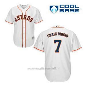 Maglia Baseball Uomo Houston Astros Craig Biggio 7 Bianco 1ªCool Base