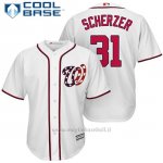 Maglia Baseball Uomo Washington Nationals 31 Max Scherzer Bianco2017 Cool Base