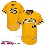 Maglia Baseball Uomo Pittsburgh Pirates Gerrit Cole Majestic Autentico Collezione Or Flex Base Giocatore