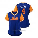 Maglia Baseball Donna New York Mets Wilmer Flores 2018 Llws Players Weekend Catire Royal