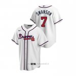 Maglia Baseball Uomo Atlanta Braves Dansby Swanson 2020 Replica Primera Bianco