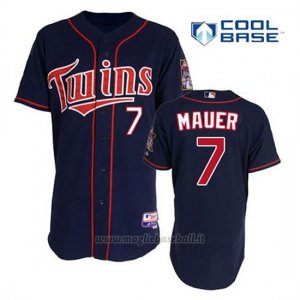 Maglia Baseball Uomo Minnesota Twins Joe Mauer 7 Blu Blu Alterner 1ªCool Base