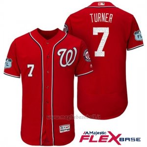 Maglia Baseball Uomo Washington Nationals Trea Turner Scarlet 2017 Allenamento Primaverile Flex Base Giocatore