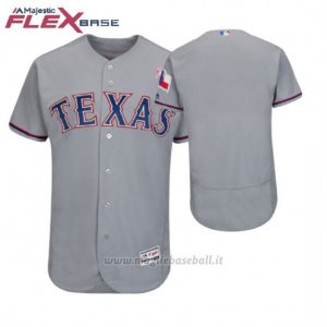 Maglia Baseball Uomo Texas Texas Rangers Grigio 2018 Dia de la Madre Flex Base