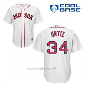 Maglia Baseball Uomo Boston Red Sox 34 David Ortiz Bianco 1ªCool Base