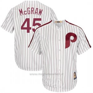 Maglia Baseball Uomo Philadelphia Phillies Mens Tug Mcgraw Bianco Maroon Cooperstown Collezione