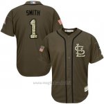 Maglia Baseball Uomo St. Louis Cardinals 1 Ozzie Smith Verde Salute To Service