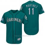 Maglia Baseball Uomo Seattle Mariners Edgar Martinez Aqua Number Retirement
