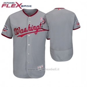 Maglia Baseball Uomo Washington Nationals Grigio 2018 Dia de la Madre Flex Base