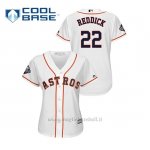 Maglia Baseball Donna Houston Astros 22 Josh Reddick 2019 World Series Bound Cool Base Bianco