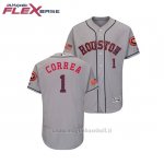 Maglia Baseball Uomo Astros Carlos Correa 2018 Stars & Stripes Flex Base Grigio