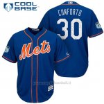 Maglia Baseball Uomo New York Mets Michael Conforto 2017 Allenamento Primaverile Cool Base Giocatore