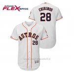 Maglia Baseball Uomo Houston Astros Robinson Chirinos 150th Aniversario Patch Flex Base Bianco
