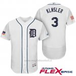 Maglia Baseball Uomo Detroit Tigers 2017 Estrellas y Rayas Ian Klnsler Bianco Flex Base