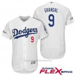 Maglia Baseball Uomo Los Angeles Dodgers 2017 Postseason Yasmani Grandal Bianco Flex Base