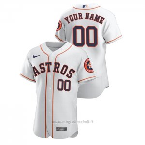 Maglia Baseball Uomo Houston Astros Personalizzate Autentico Bianco