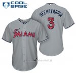 Maglia Baseball Uomo Miami Marlins 2017 Estrellas y Rayas Adeiny Hechavarria Grigio Cool Base