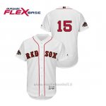 Maglia Baseball Uomo Boston Red Sox Dustin Pedroia 2019 Gold Program Flex Base Bianco