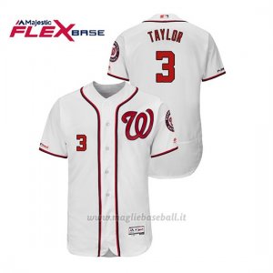 Maglia Baseball Uomo Washington Nationals Michael A. Taylor 150th Aniversario Patch Flex Base Bianco