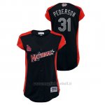 Maglia Baseball Donna Los Angeles Los Angeles Dodgers 2019 All Star Game Workout National League Joc Pederson Blu