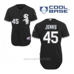 Maglia Baseball Uomo Chicago White Sox 45 Bobby Jenks Nero Alterner Cool Base