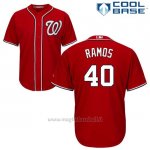 Maglia Baseball Uomo Washington Nationals Wilson Ramos Rosso Autentico Collezione Cool Base