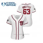 Maglia Baseball Donna Washington Nationals 63 Sean Doolittle 2019 World Series Bound Cool Base Bianco