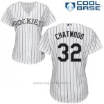 Maglia Baseball Donna Colorado Rockies Tyler Chatwood 32 Bianco Autentico Collezione Cool Base
