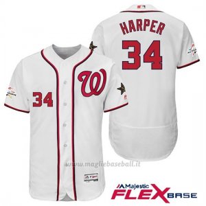 Maglia Baseball Uomo Washington Nationals Bryce Harper Bianco 2017 Mlb All Star Game Flex Base