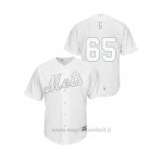 Maglia Baseball Hombre New York Mets 65 Robert Gsellman 2019 Players Weekend Replica Bianco