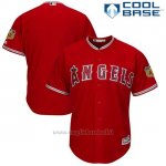Maglia Baseball Uomo Los Angeles Angels Scarlet 2017 Allenamento Primaverile Cool Base