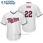Maglia Baseball Uomo Minnesota Twins 2017 Estrellas y Rayas Miguel Sano Bianco Cool Base