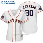 Maglia Baseball Donna Houston Astros 2017 World Series Campione Juan Centeno Bianco Cool Base