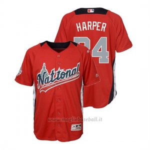 Maglia Baseball Bambino All Star Game Majestic Bryce Harper 2018 1ªRun Derby National League Rosso